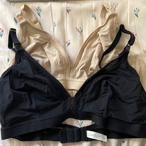 Lively nursing bras set of two size large L